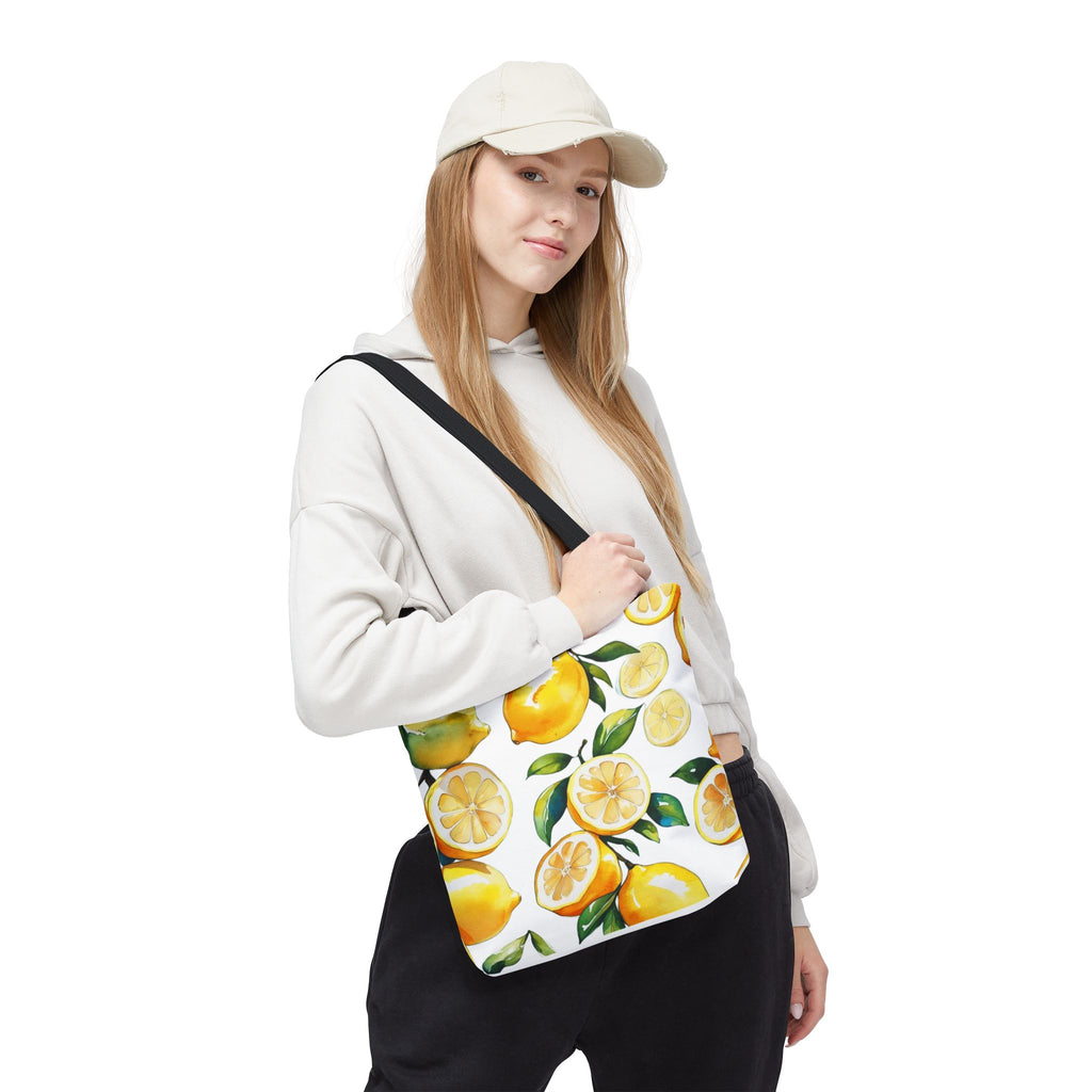 Citrus Print Tote Bag, Lemon Tote, Summer Bag, Reusable Shopping Tote, Cute Eco-Friendly Gift, Decorative Carryall