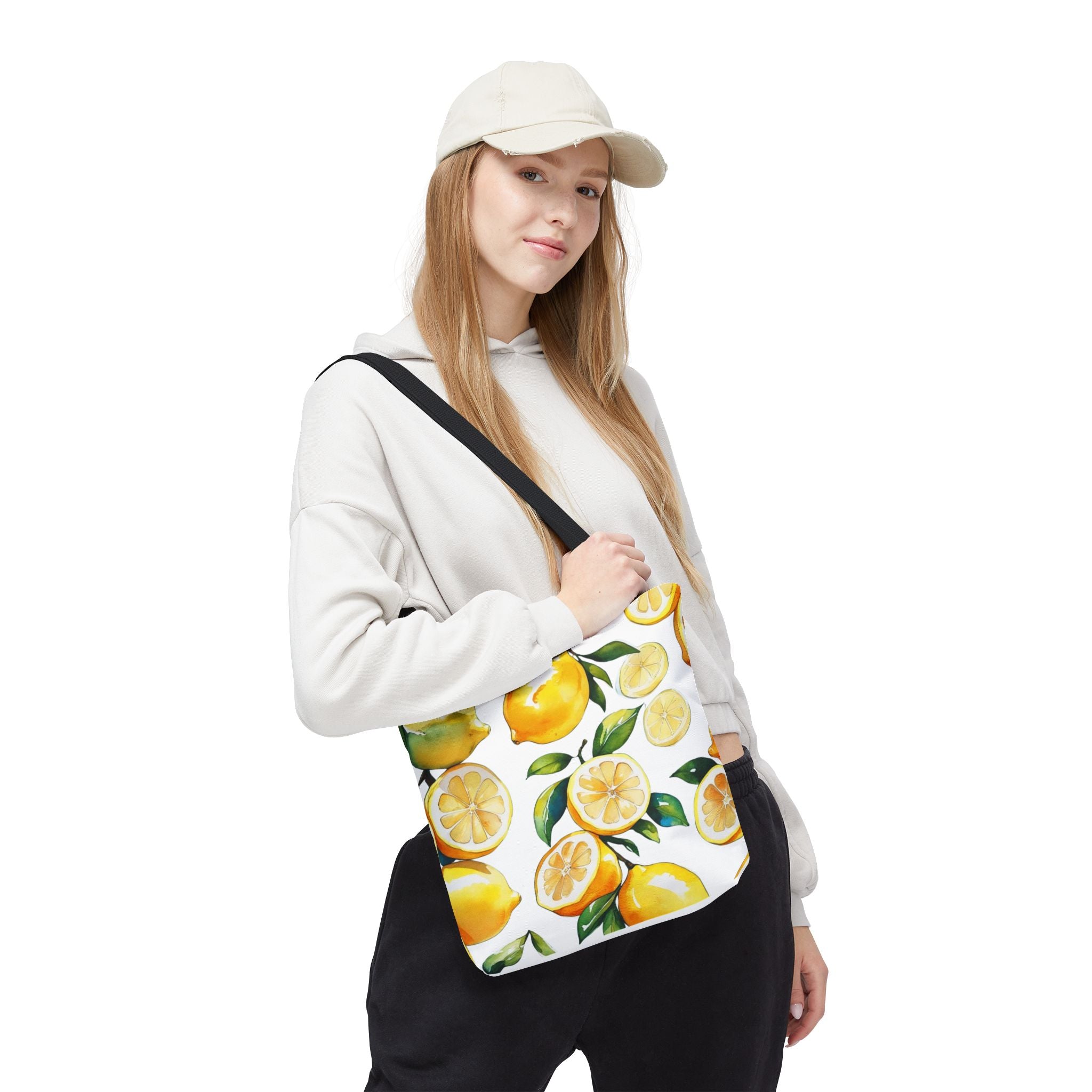 Citrus Print Tote Bag, Lemon Tote, Summer Bag, Reusable Shopping Tote, Cute Eco-Friendly Gift, Decorative Carryall