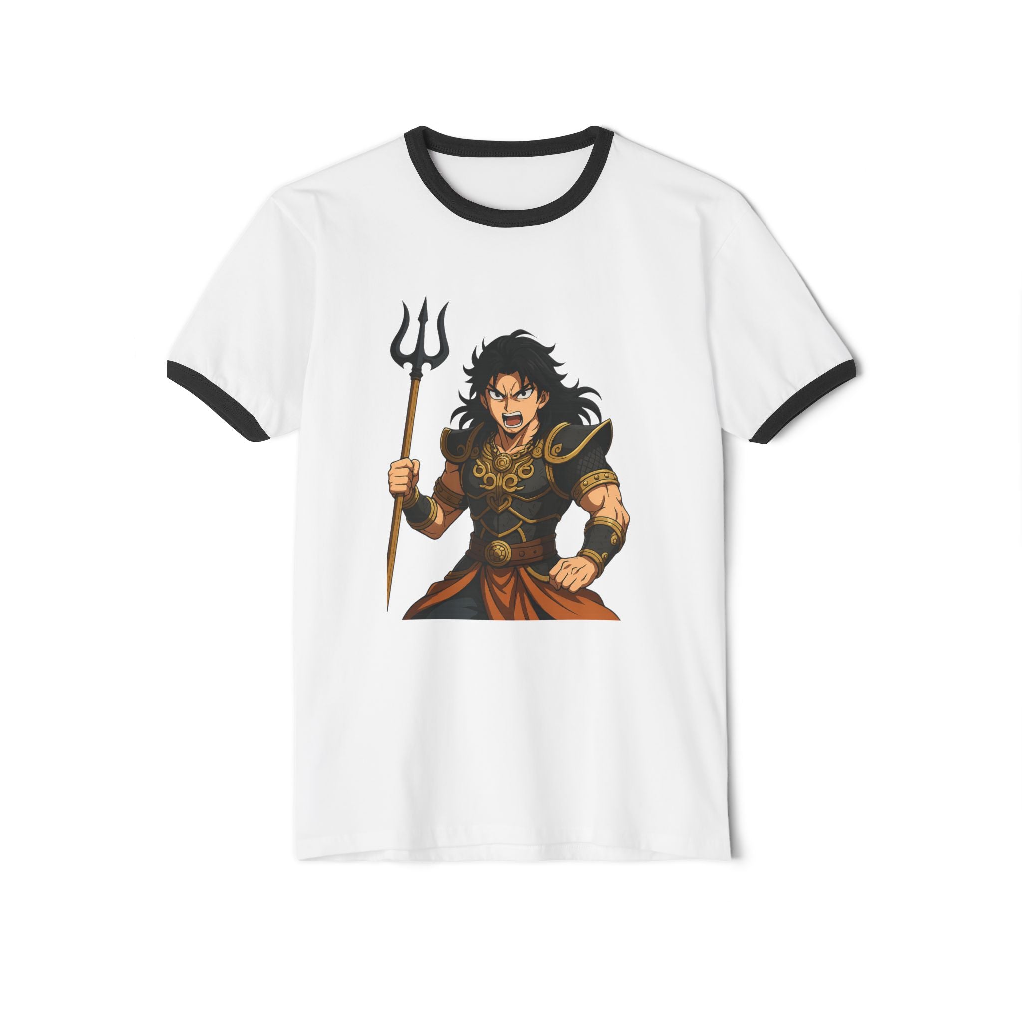 Epic Character Ringer T-Shirt with 'One Strike' Design, Anime Fan Apparel, Unisex Tee, Gift for Gamers, Casual Outfit, Unique Graphic Tee