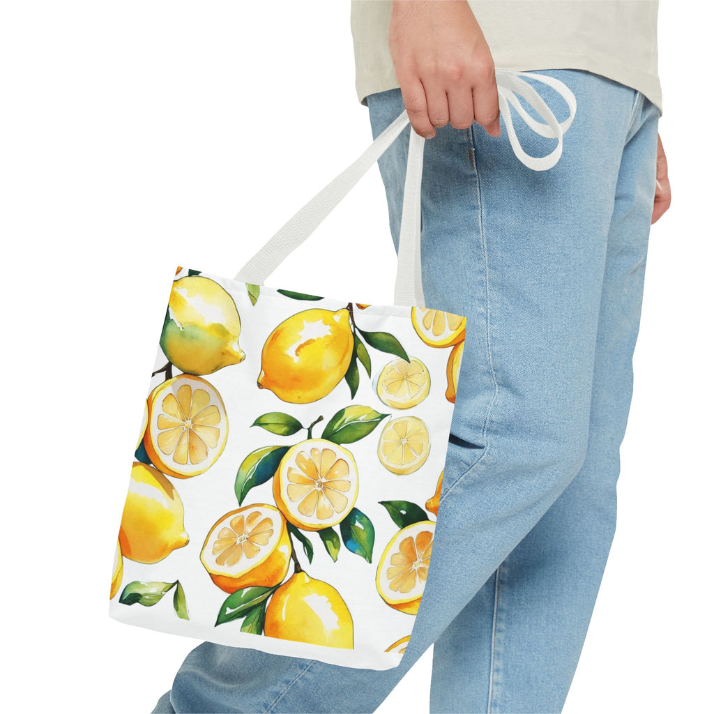 Citrus Print Tote Bag, Lemon Tote, Summer Bag, Reusable Shopping Tote, Cute Eco-Friendly Gift, Decorative Carryall
