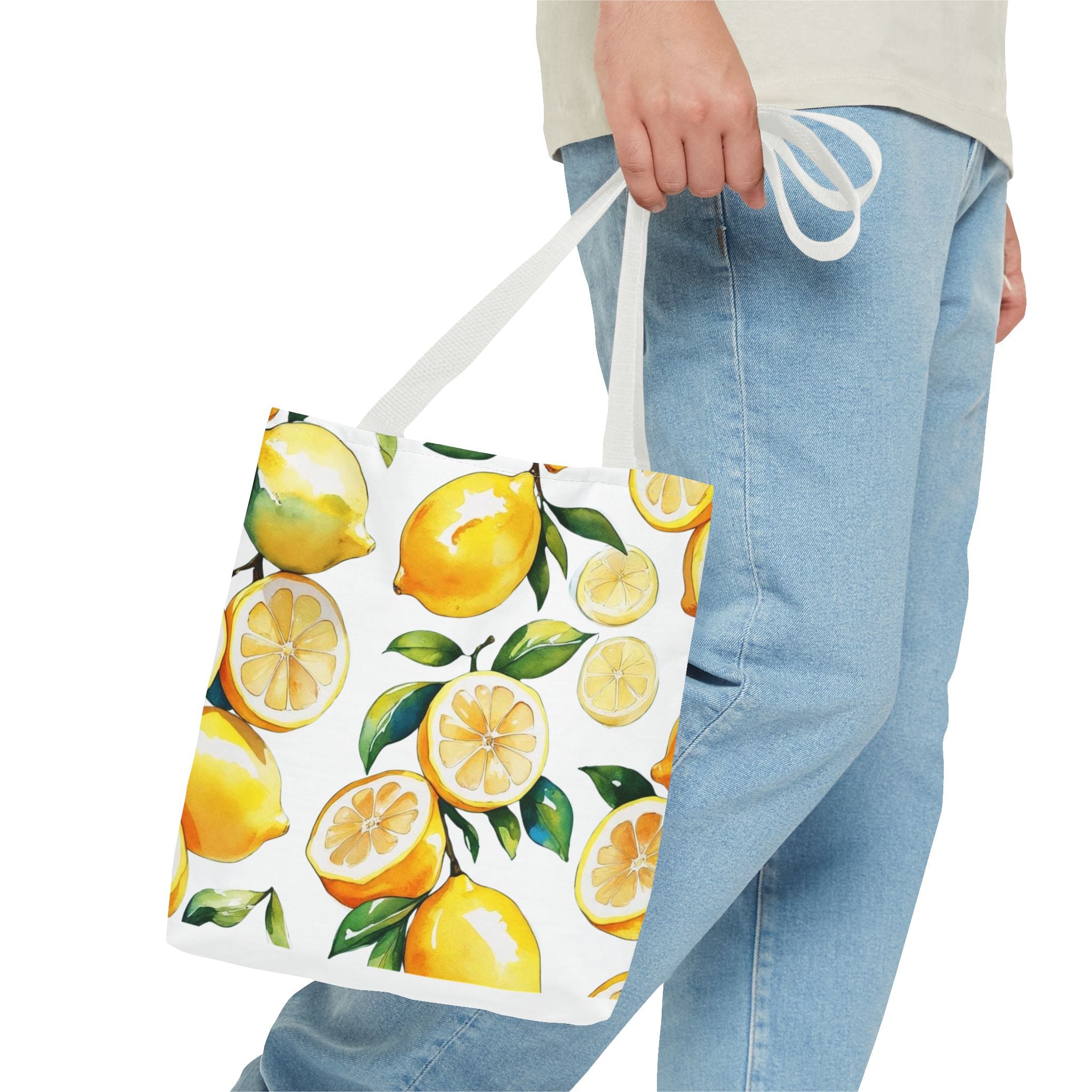 Citrus Print Tote Bag, Lemon Tote, Summer Bag, Reusable Shopping Tote, Cute Eco-Friendly Gift, Decorative Carryall