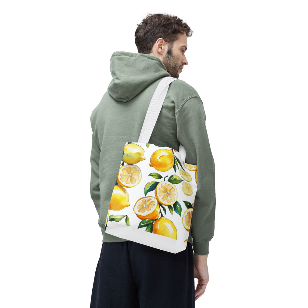 Citrus Print Tote Bag, Lemon Tote, Summer Bag, Reusable Shopping Tote, Cute Eco-Friendly Gift, Decorative Carryall