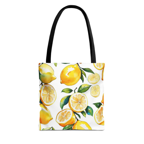 Citrus Print Tote Bag, Lemon Tote, Summer Bag, Reusable Shopping Tote, Cute Eco-Friendly Gift, Decorative Carryall
